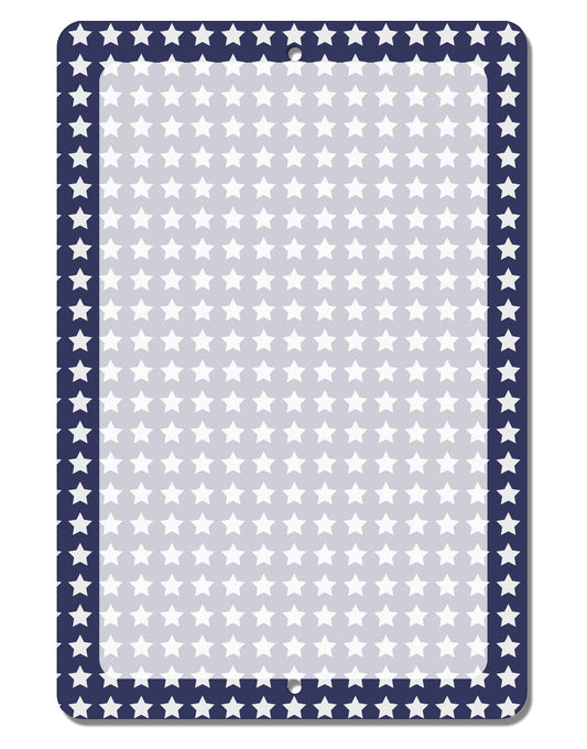 Americana Stars Pattern Aluminum 8 x 12&#x22; Dry Erase Board Sign All Over Print-Dry Erase Board-TooLoud-White-Davson Sales