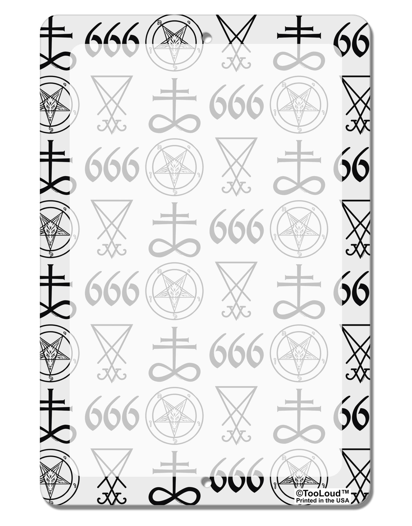 Satanic Symbols Aluminum 8 x 12&#x22; Dry Erase Board Sign All Over Print-Dry Erase Board-TooLoud-White-Davson Sales