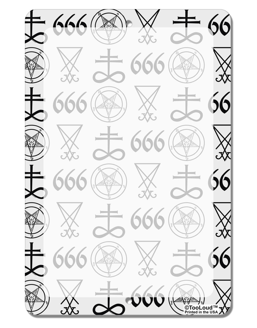 Satanic Symbols Aluminum 8 x 12&#x22; Dry Erase Board Sign All Over Print-Dry Erase Board-TooLoud-White-Davson Sales