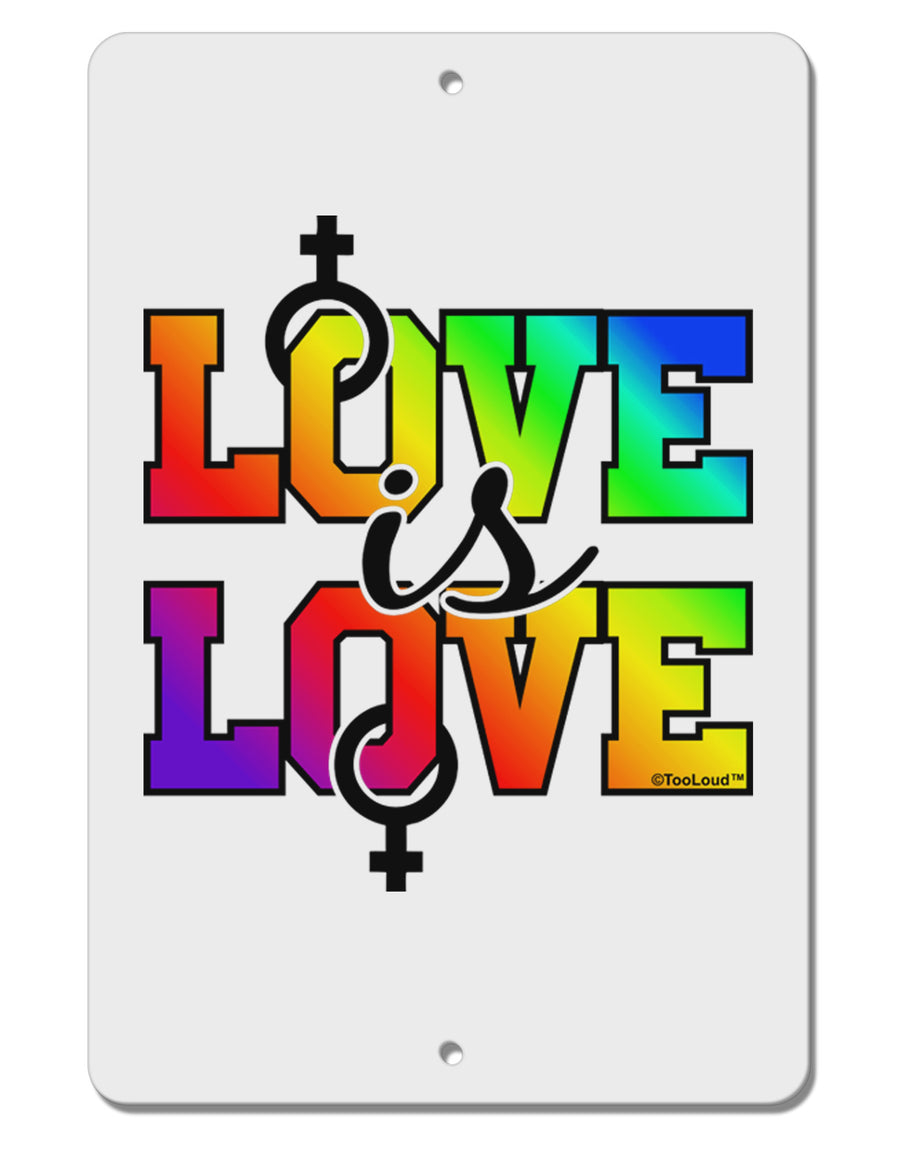 Love Is Love Lesbian Pride Aluminum 8 x 12&#x22; Sign-TooLoud-White-Davson Sales