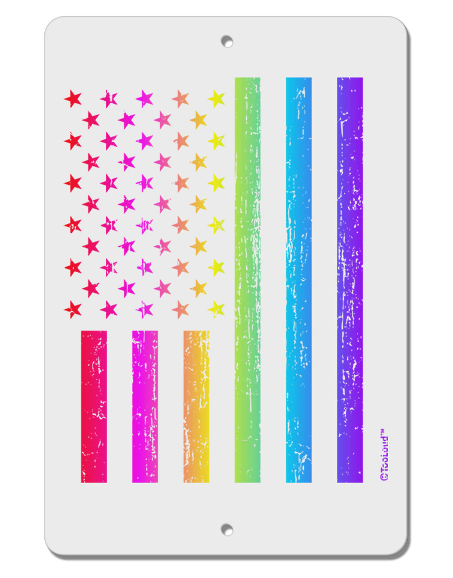 American Pride - Rainbow Flag Aluminum 8 x 12&#x22; Sign-TooLoud-White-Davson Sales