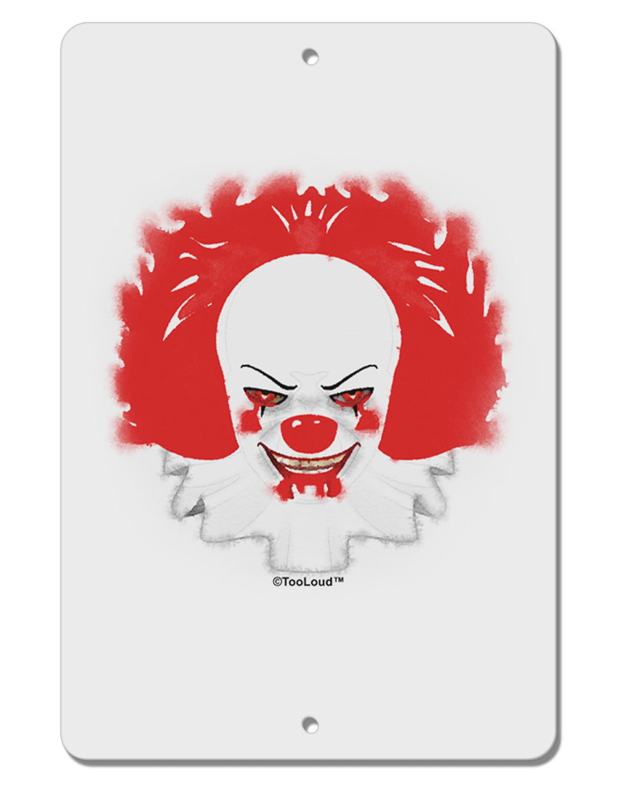 Extra Scary Clown Watercolor Aluminum 8 x 12&#x22; Sign-TooLoud-White-Davson Sales