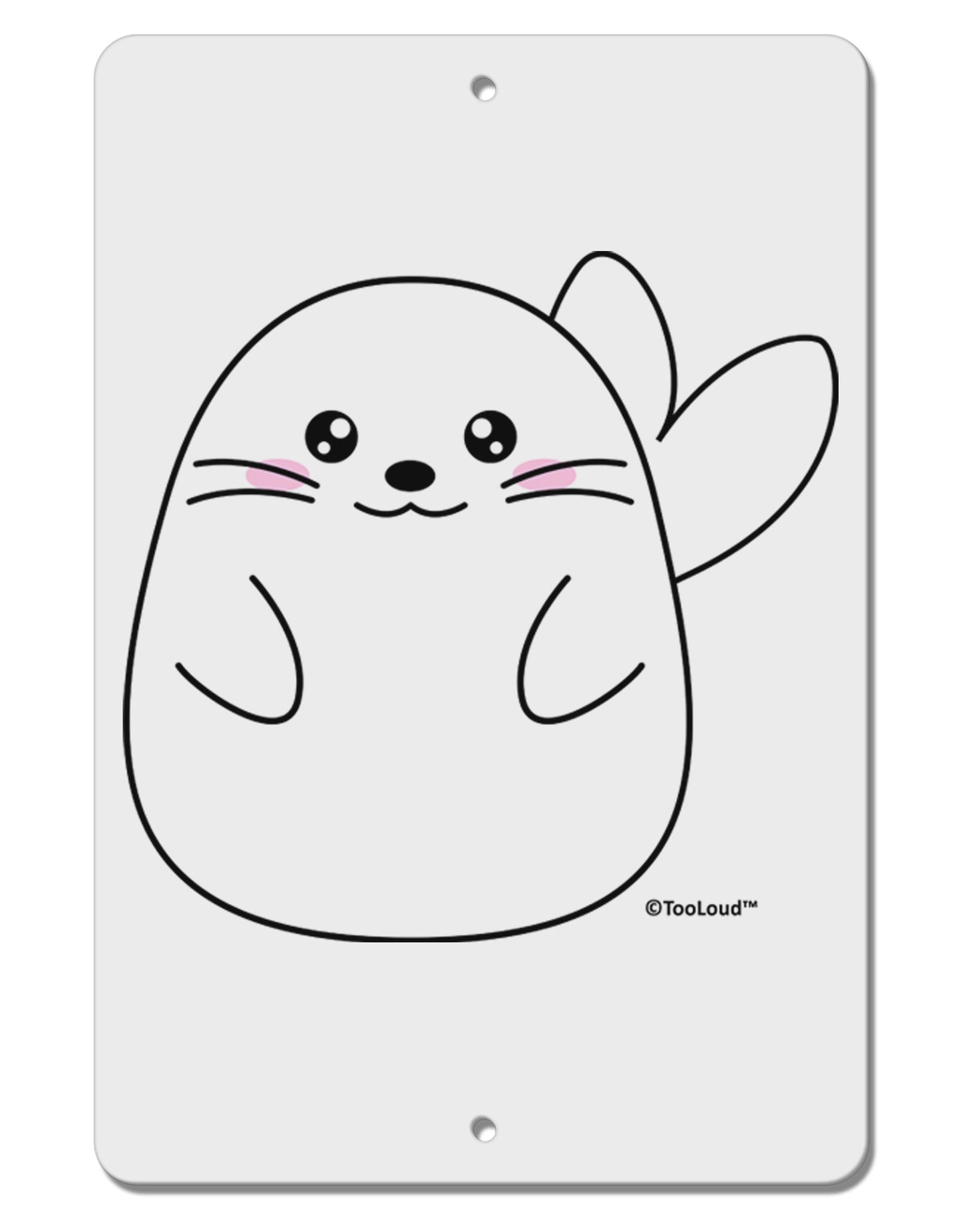 Cute Seal Aluminum 8 x 12&#x22; Sign by TooLoud-TooLoud-White-Davson Sales