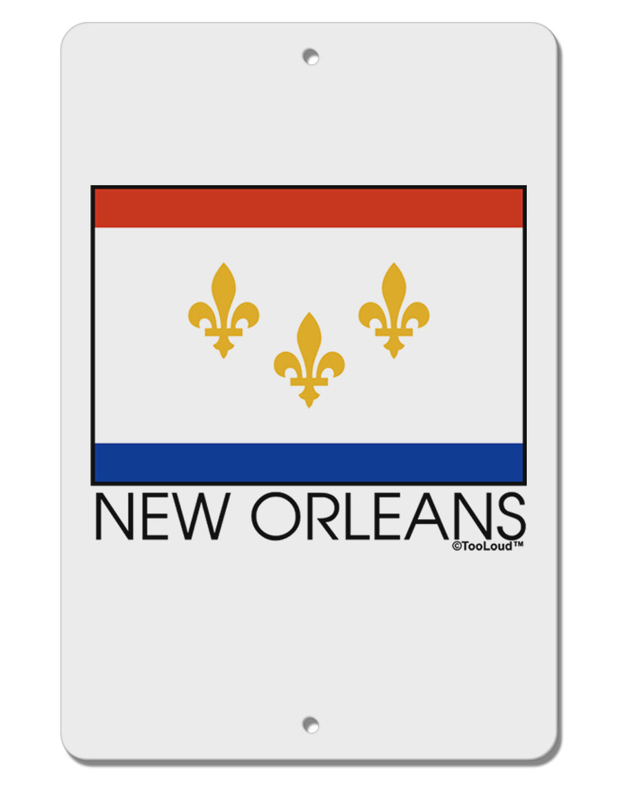 New Orleans Louisiana Flag Text Aluminum 8 x 12&#x22; Sign-TooLoud-White-Davson Sales