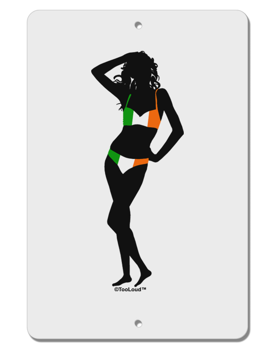 Irish Flag Bikini Shadow Aluminum 8 x 12&#x22; Sign by TooLoud-TooLoud-White-Davson Sales