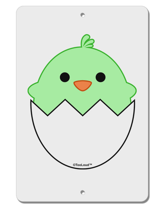 Cute Hatching Chick - Green Aluminum 8 x 12&#x22; Sign by TooLoud-TooLoud-White-Davson Sales