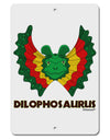 Dilophosaurus Design - Color - Text Aluminum 8 x 12&#x22; Sign by TooLoud-TooLoud-White-Davson Sales