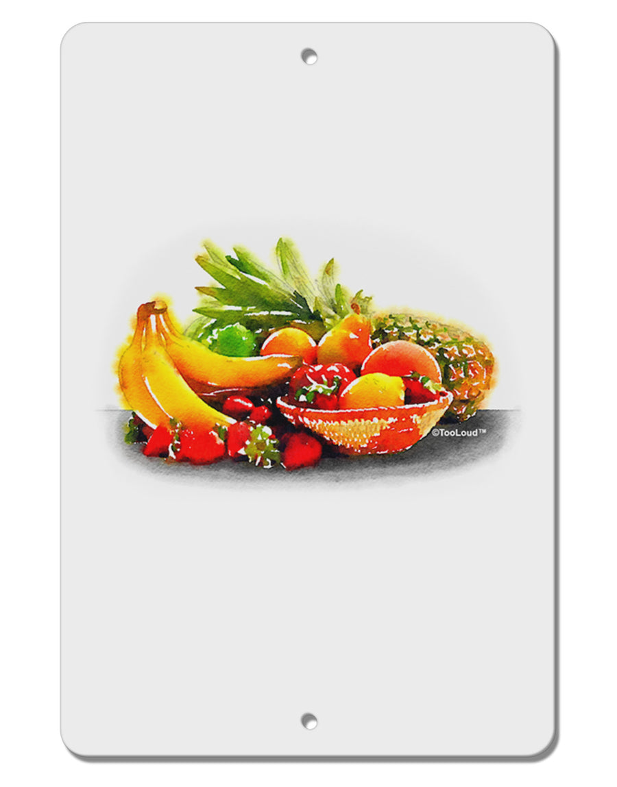 Watercolor Fruit Bowl 1 Aluminum 8 x 12&#x22; Sign-TooLoud-White-Davson Sales