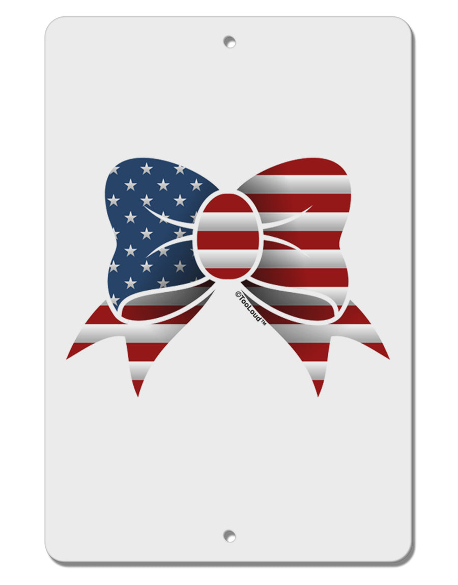 Patriotic Bow Aluminum 8 x 12&#x22; Sign-TooLoud-White-Davson Sales