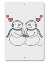 Cute Snowman Couple Aluminum 8 x 12&#x22; Sign by TooLoud-TooLoud-White-Davson Sales