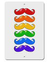 Colorful Rainbow Mustaches Aluminum 8 x 12&#x22; Sign-TooLoud-White-Davson Sales