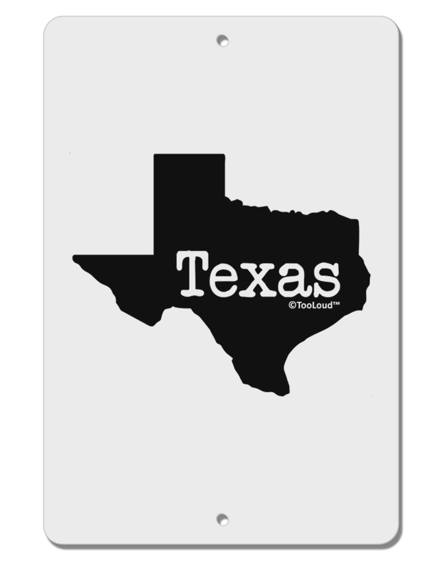 Texas - United States Shape Aluminum 8 x 12&#x22; Sign by TooLoud-TooLoud-White-Davson Sales