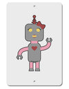 Cute Robot Female Aluminum 8 x 12&#x22; Sign by TooLoud-TooLoud-White-Davson Sales