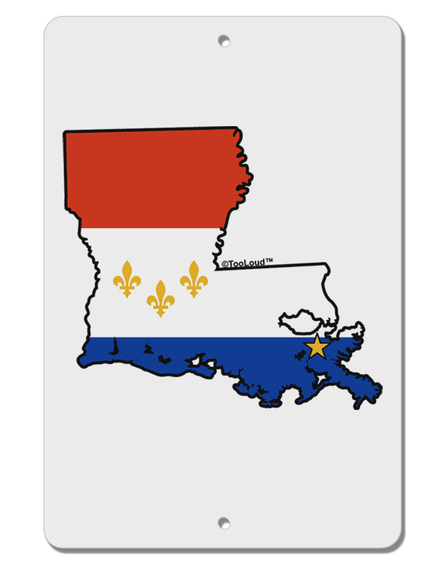 New Orleans Louisiana Flag Aluminum 8 x 12&#x22; Sign-TooLoud-White-Davson Sales