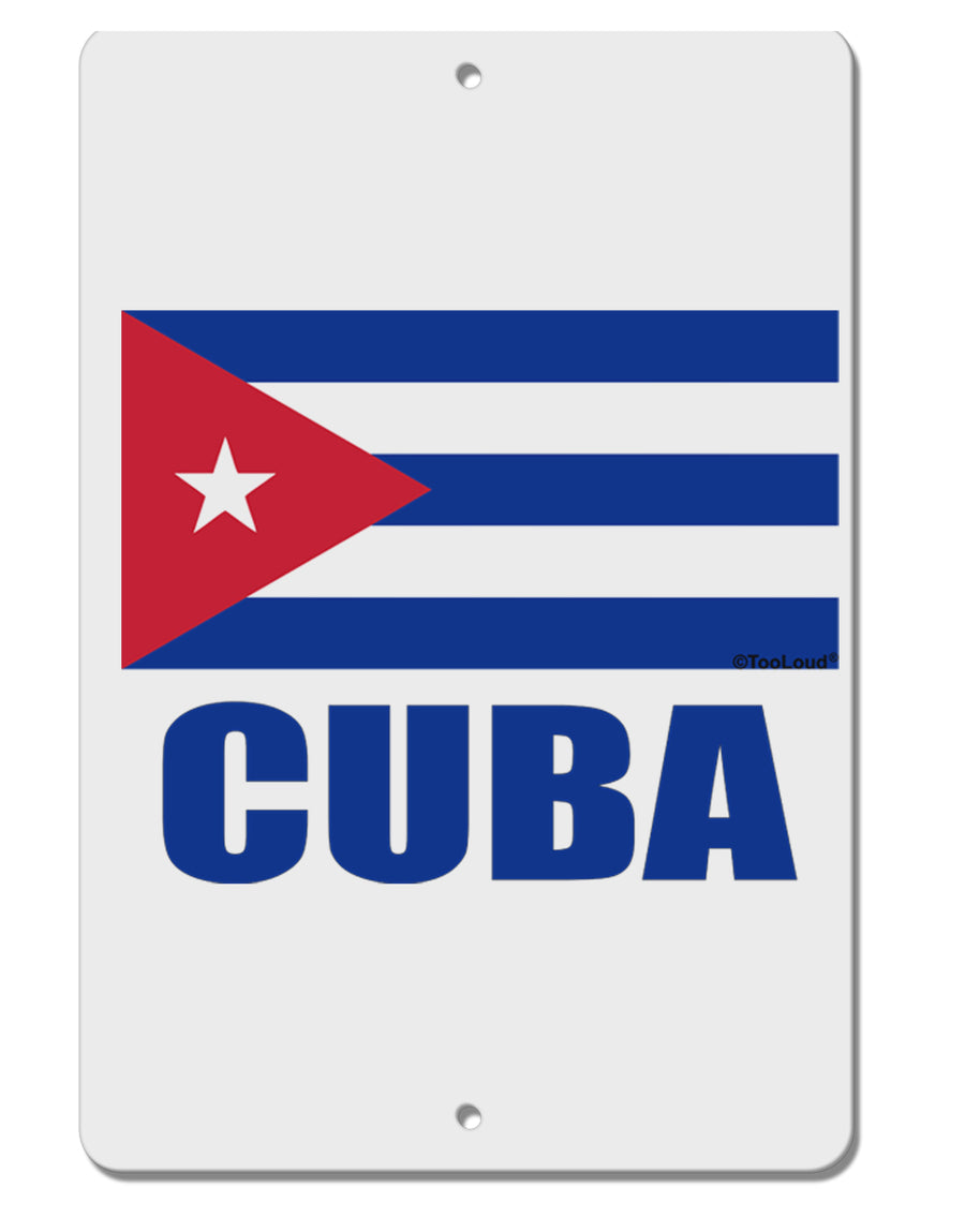 Cuba Flag Cuban Pride Aluminum 8 x 12&#x22; Sign by TooLoud-TooLoud-White-Davson Sales