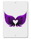 Cute Dark Angel Wings Black and Purple Heart Aluminum 8 x 12&#x22; Sign-TooLoud-White-Davson Sales