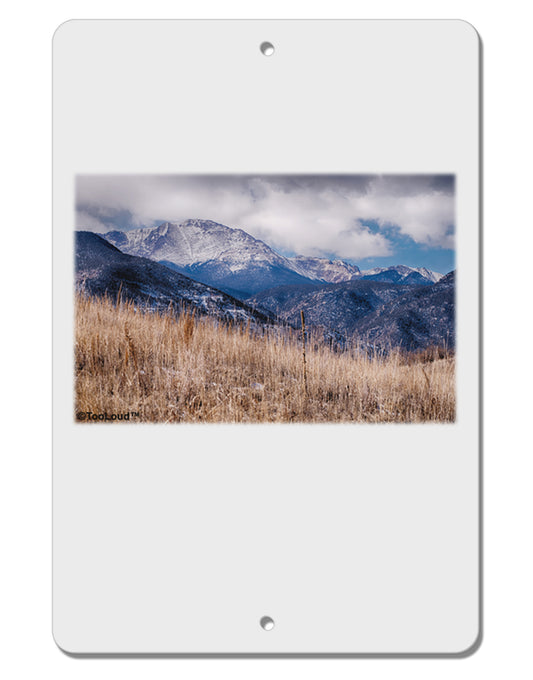 Pikes Peak CO Mountains Aluminum 8 x 12&#x22; Sign by TooLoud-TooLoud-White-Davson Sales