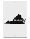 Virginia - United States Shape Aluminum 8 x 12&#x22; Sign by TooLoud-TooLoud-White-Davson Sales