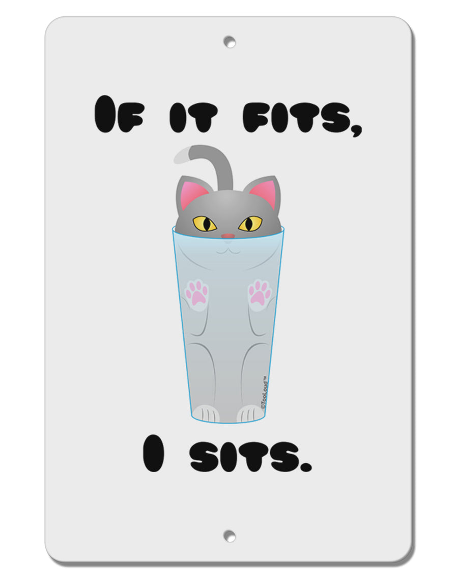 If It Fits - Cute Cat Design Aluminum 8 x 12&#x22; Sign by TooLoud-TooLoud-White-Davson Sales