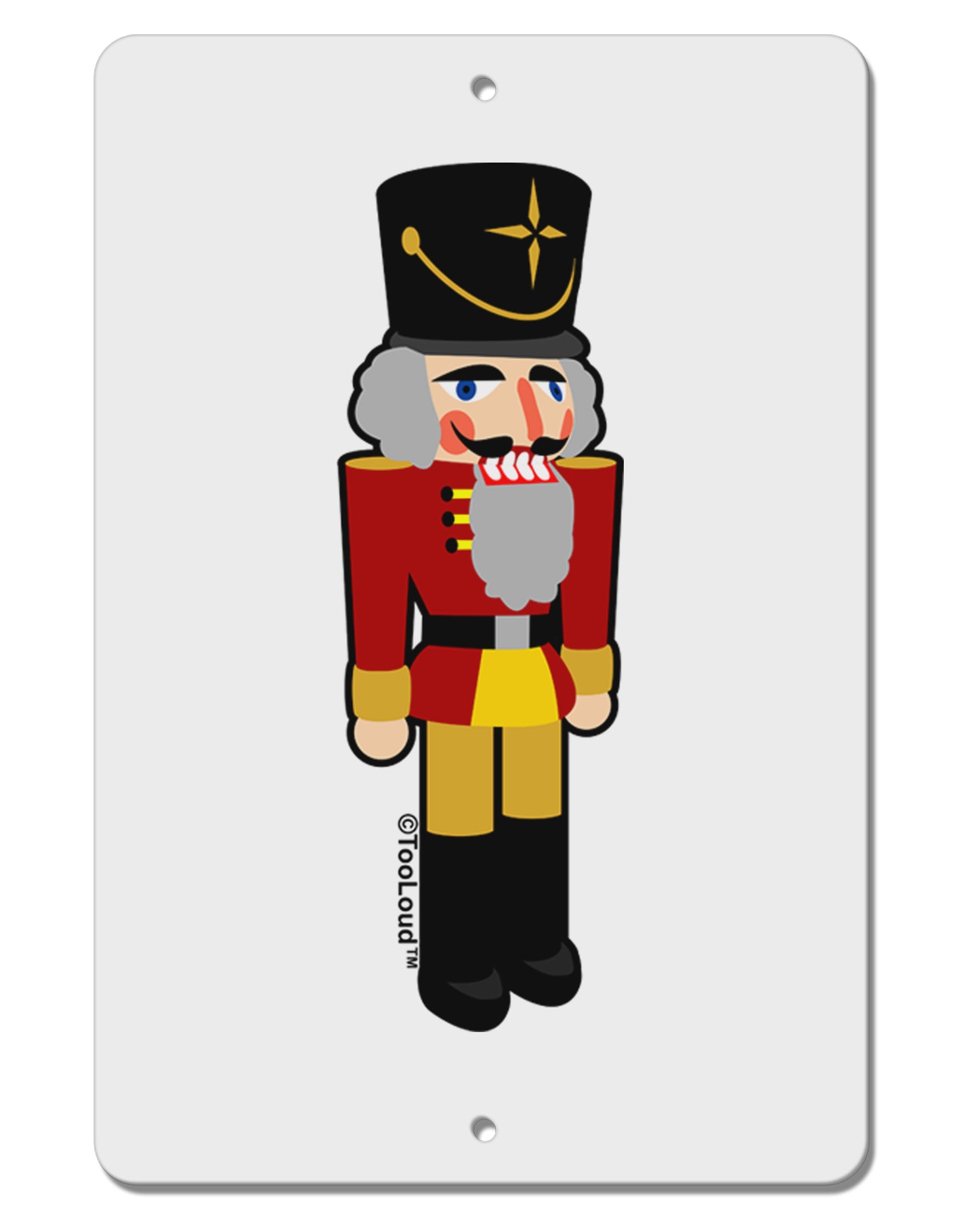 Festive Nutcracker - No Text Aluminum 8 x 12&#x22; Sign by TooLoud-TooLoud-White-Davson Sales