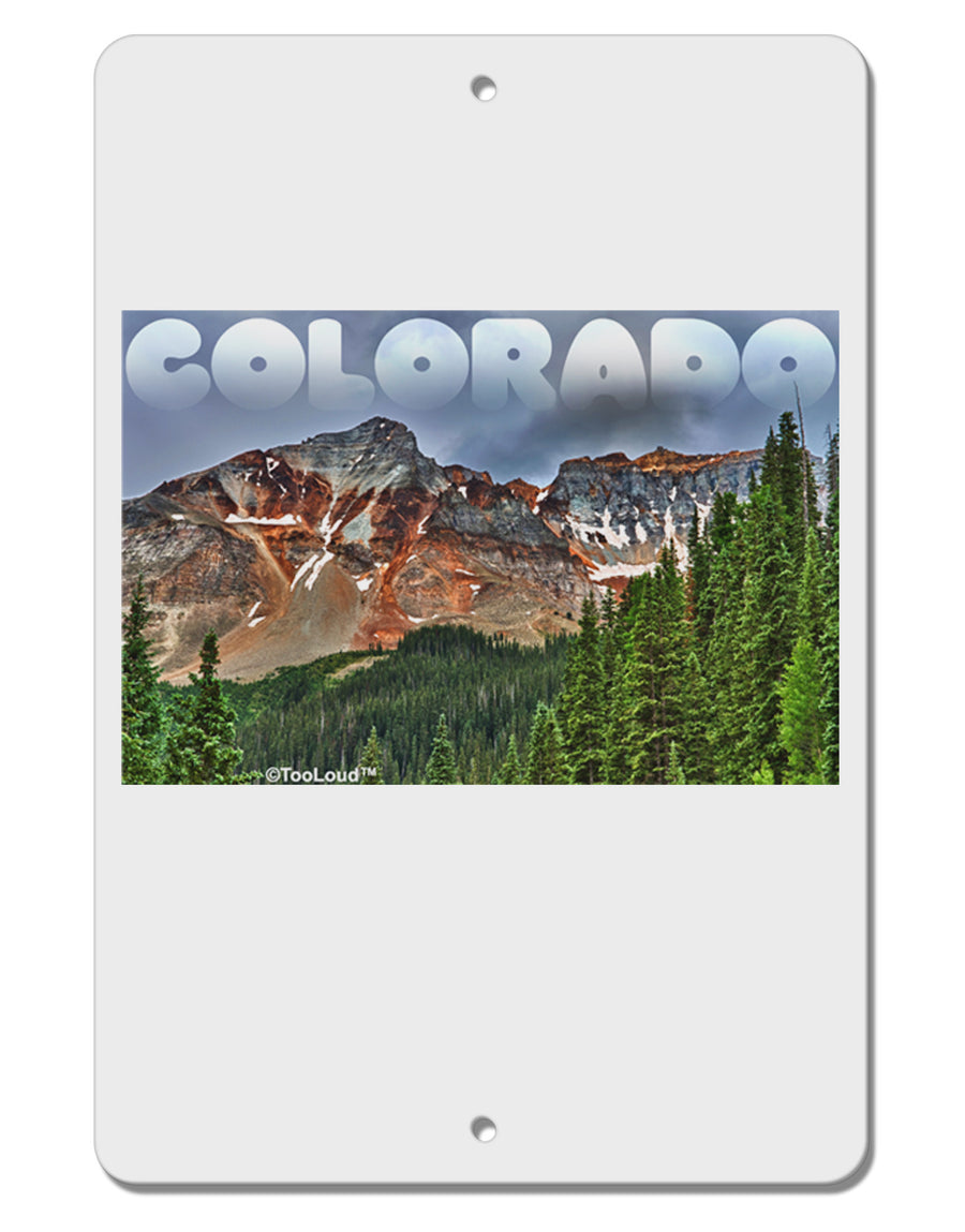 Colorado Mountains Forrest Text Aluminum 8 x 12&#x22; Sign-TooLoud-White-Davson Sales