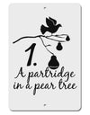 Partridge In A Pear Tree Text Aluminum 8 x 12&#x22; Sign-TooLoud-White-Davson Sales