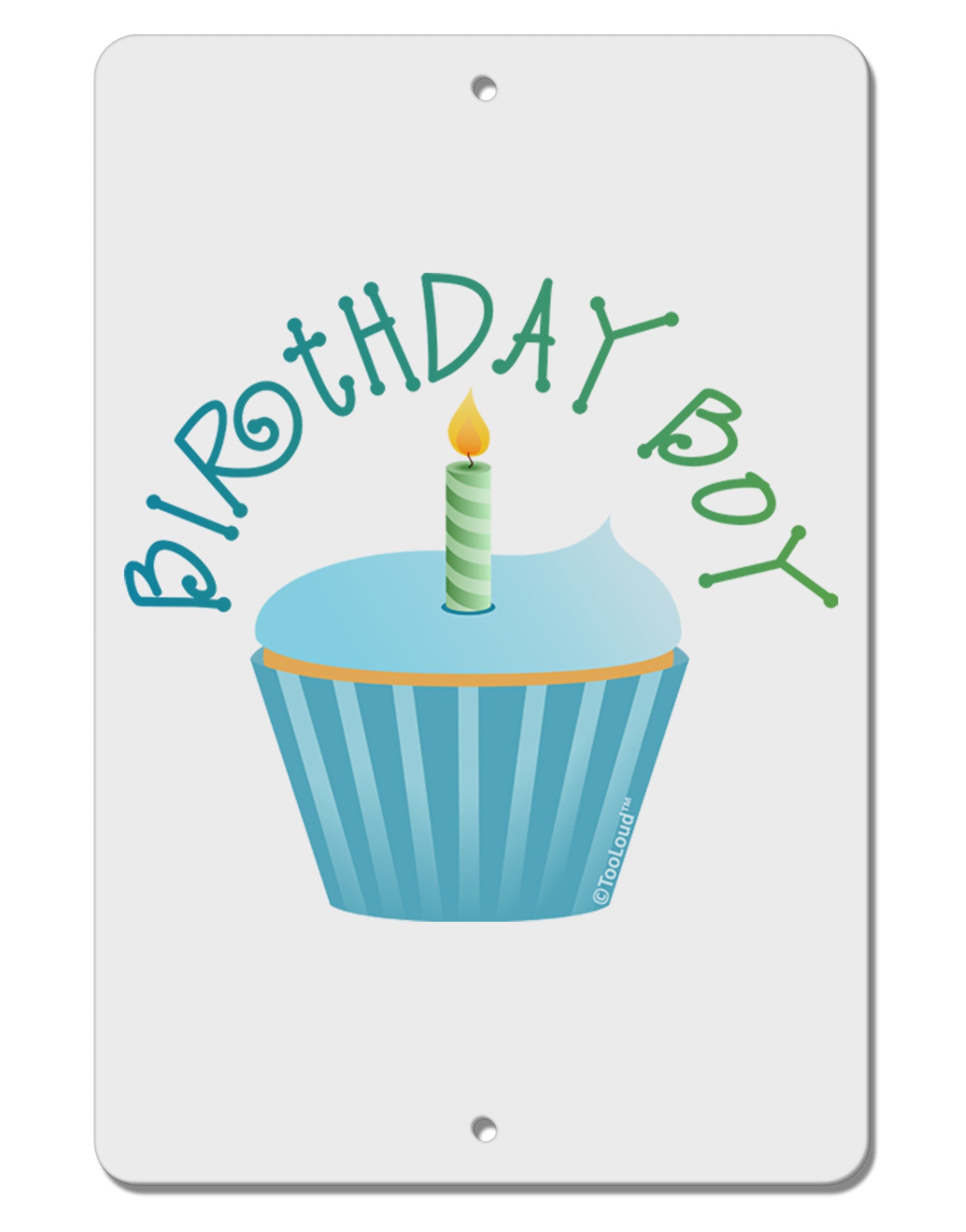 Birthday Boy - Candle Cupcake Aluminum 8 x 12&#x22; Sign by TooLoud-TooLoud-White-Davson Sales