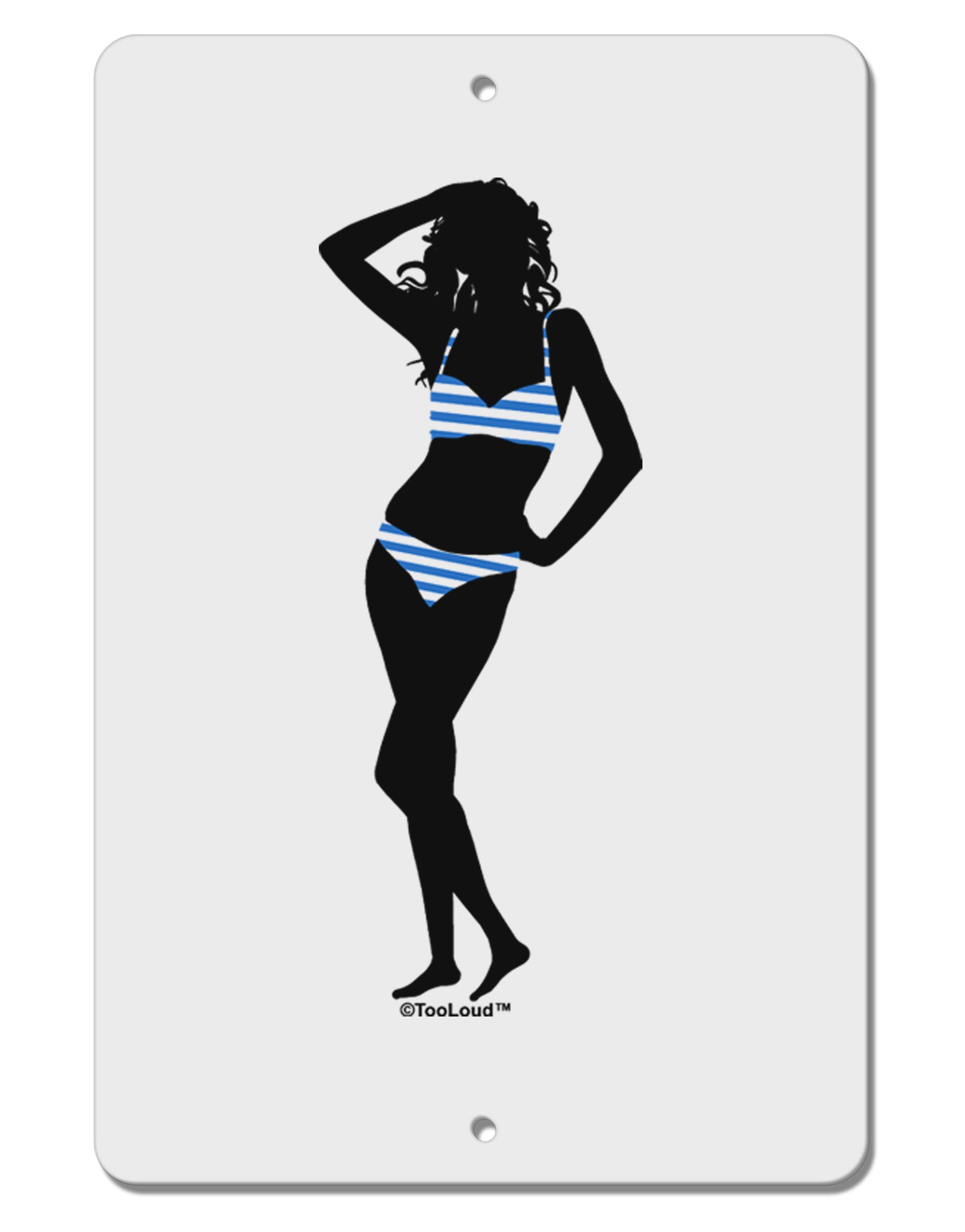 Stripes Bikini Shadow Aluminum 8 x 12&#x22; Sign by TooLoud-TooLoud-White-Davson Sales