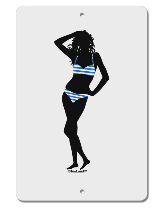 Stripes Bikini Shadow Aluminum 8 x 12&#x22; Sign by TooLoud-TooLoud-White-Davson Sales