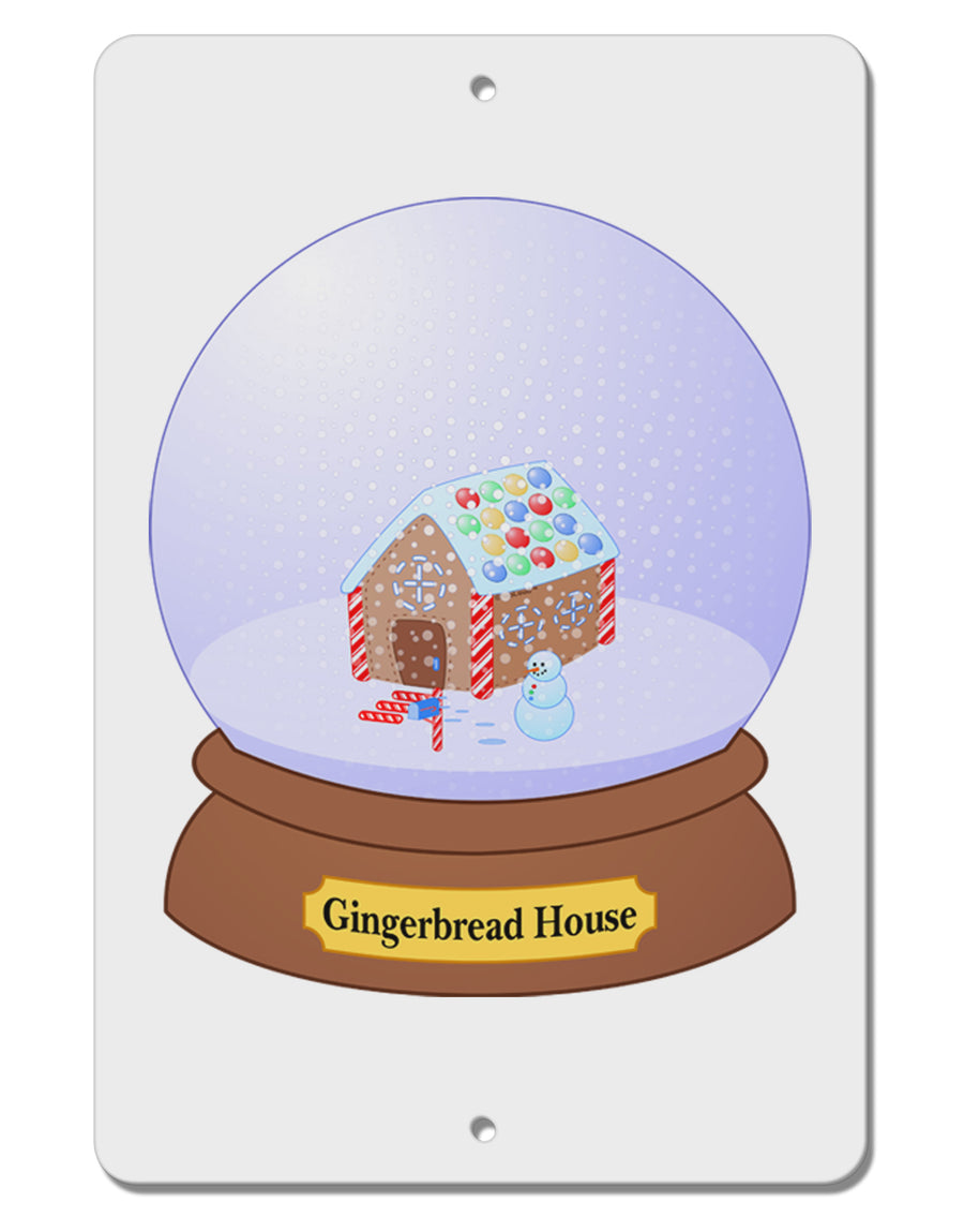 Little Gingerbread House Snow Globe Aluminum 8 x 12&#x22; Sign by TooLoud-TooLoud-White-Davson Sales