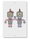 Cute Robot Love Aluminum 8 x 12&#x22; Sign by TooLoud-TooLoud-White-Davson Sales