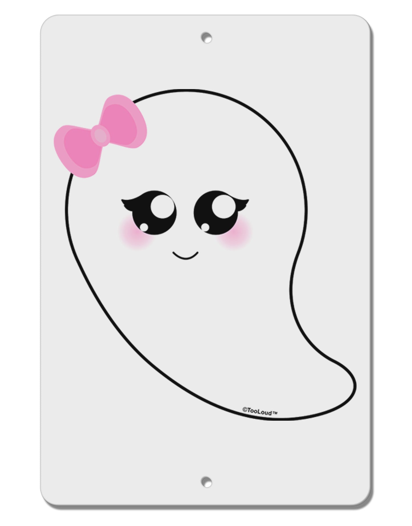 Cute Girl Ghost Halloween Aluminum 8 x 12&#x22; Sign-TooLoud-White-Davson Sales