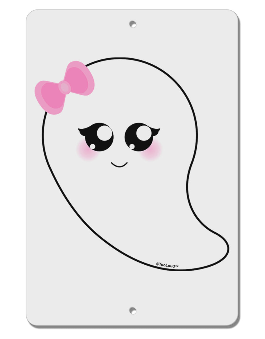 Cute Girl Ghost Halloween Aluminum 8 x 12&#x22; Sign-TooLoud-White-Davson Sales