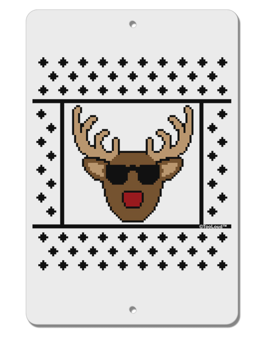 Cool Rudolph Sweater Aluminum 8 x 12&#x22; Sign-TooLoud-White-Davson Sales