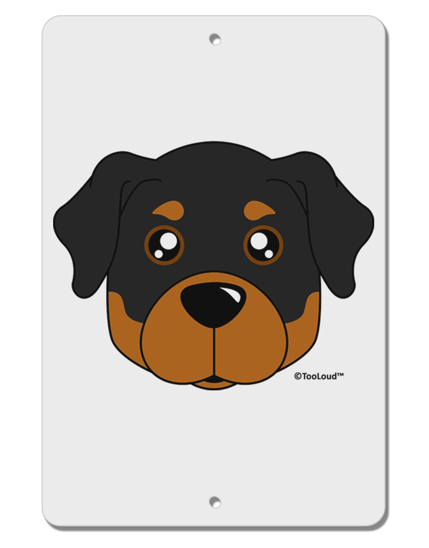 Cute Rottweiler Dog Aluminum 8 x 12&#x22; Sign by TooLoud-TooLoud-White-Davson Sales