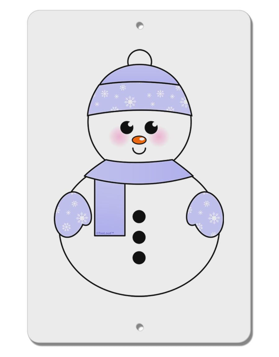 Cute Snowman With Hat and Scarf Christmas Aluminum 8 x 12&#x22; Sign-TooLoud-White-Davson Sales