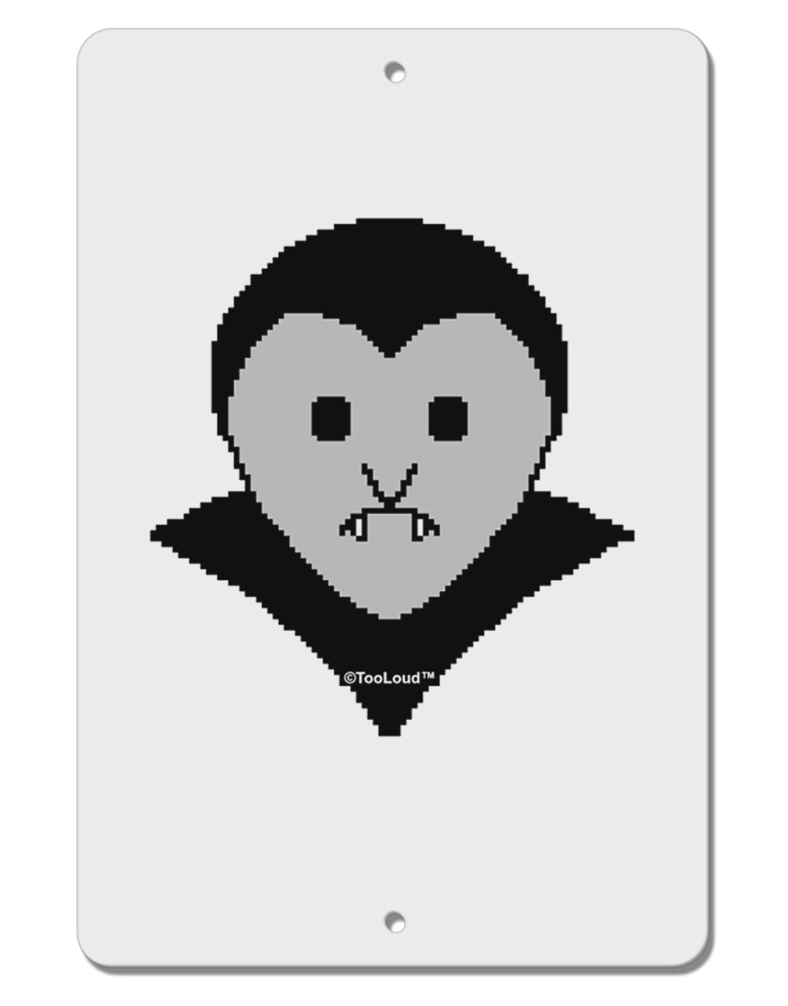 Cute Pixel Vampire Male Aluminum 8 x 12&#x22; Sign-TooLoud-White-Davson Sales