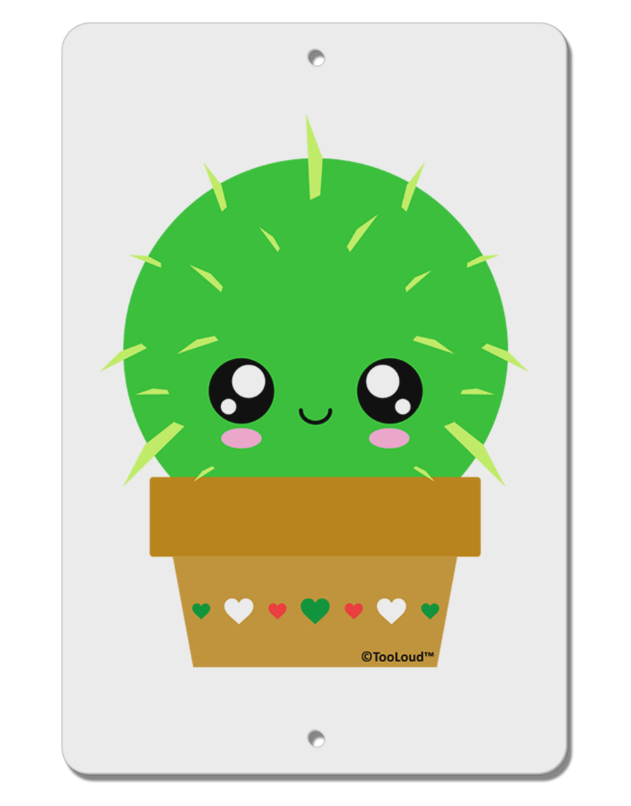 Cute Cactus Design Aluminum 8 x 12&#x22; Sign by TooLoud-TooLoud-White-Davson Sales