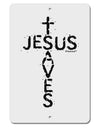 Jesus Saves - Cross Shape Design Aluminum 8 x 12&#x22; Sign by TooLoud-TooLoud-White-Davson Sales