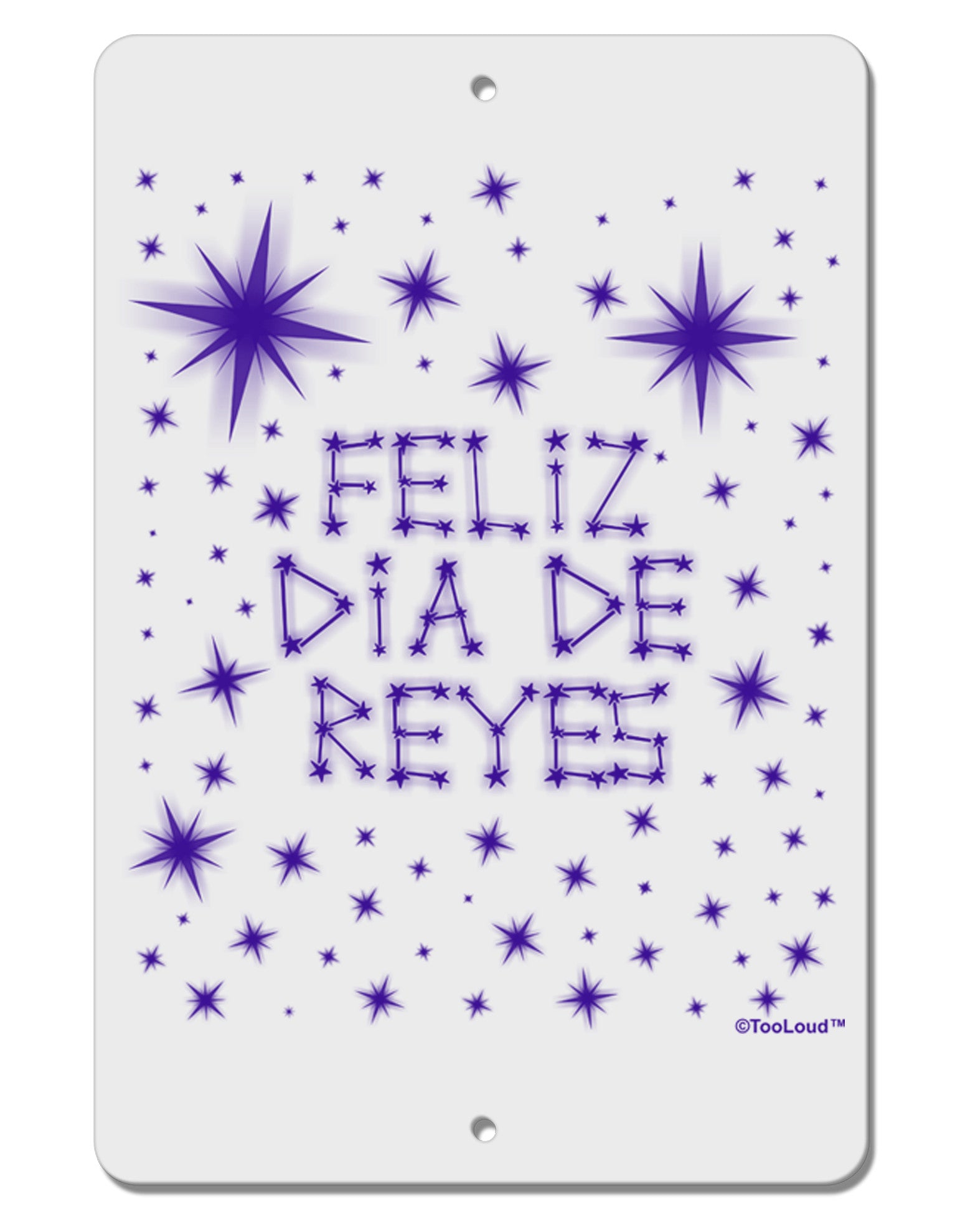 Feliz Dia de Reyes - Estrellas Brillantes Aluminum 8 x 12&#x22; Sign by TooLoud-TooLoud-White-Davson Sales