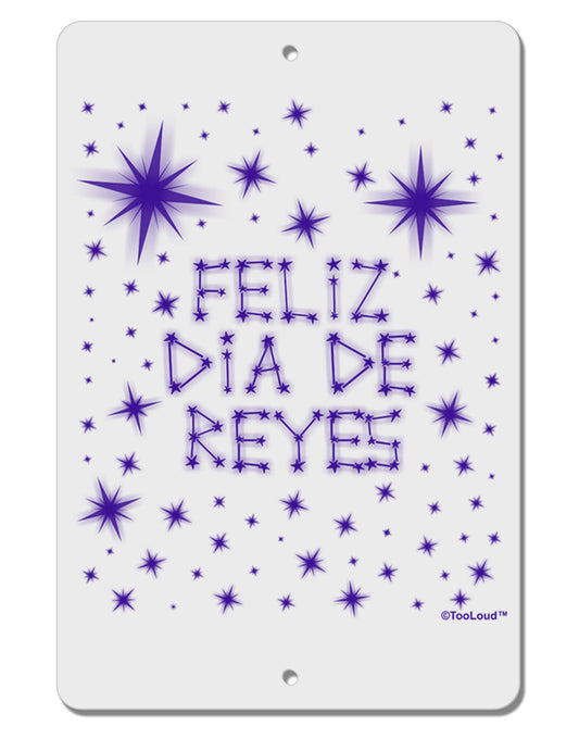 Feliz Dia de Reyes - Estrellas Brillantes Aluminum 8 x 12&#x22; Sign by TooLoud-TooLoud-White-Davson Sales