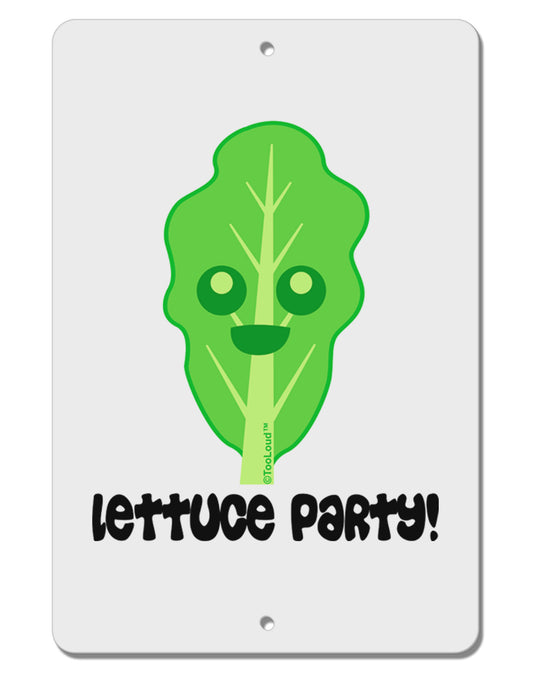 Cute Lettuce - Lettuce Party Aluminum 8 x 12&#x22; Sign by TooLoud-TooLoud-White-Davson Sales