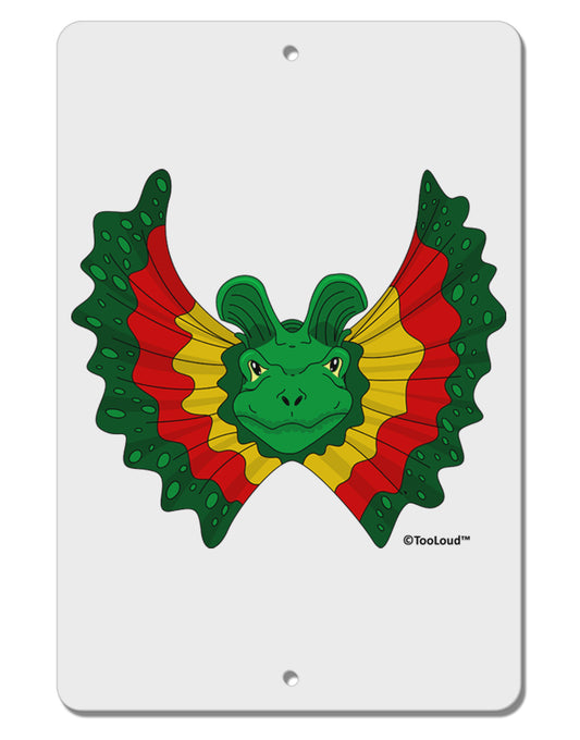 Dilophosaurus Design - Color Aluminum 8 x 12&#x22; Sign by TooLoud-TooLoud-White-Davson Sales