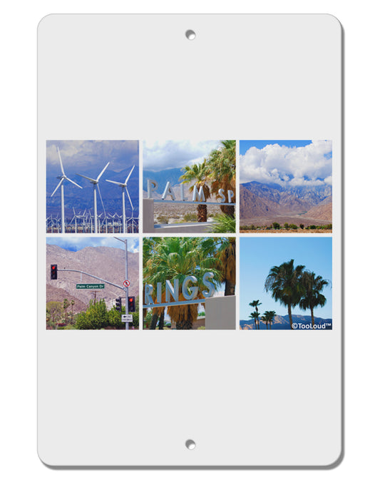 Palm Springs Square Collage Aluminum 8 x 12&#x22; Sign-TooLoud-White-Davson Sales