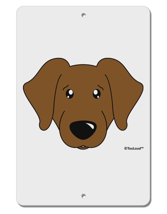 Cute Chocolate Labrador Retriever Dog Aluminum 8 x 12&#x22; Sign by TooLoud-TooLoud-White-Davson Sales