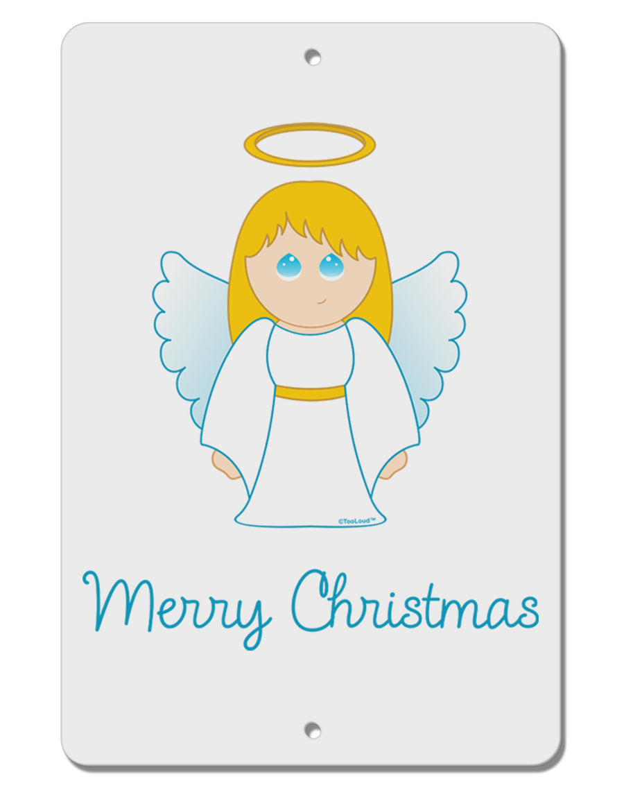 Merry Christmas Cute Angel Girl Aluminum 8 x 12&#x22; Sign-TooLoud-White-Davson Sales