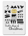 12 Days of Christmas Text Color Aluminum 8 x 12&#x22; Sign-TooLoud-White-Davson Sales