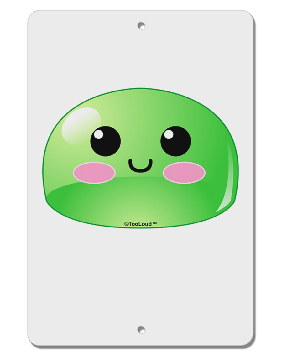 Cute RPG Slime - Green Aluminum 8 x 12&#x22; Sign by TooLoud-TooLoud-White-Davson Sales