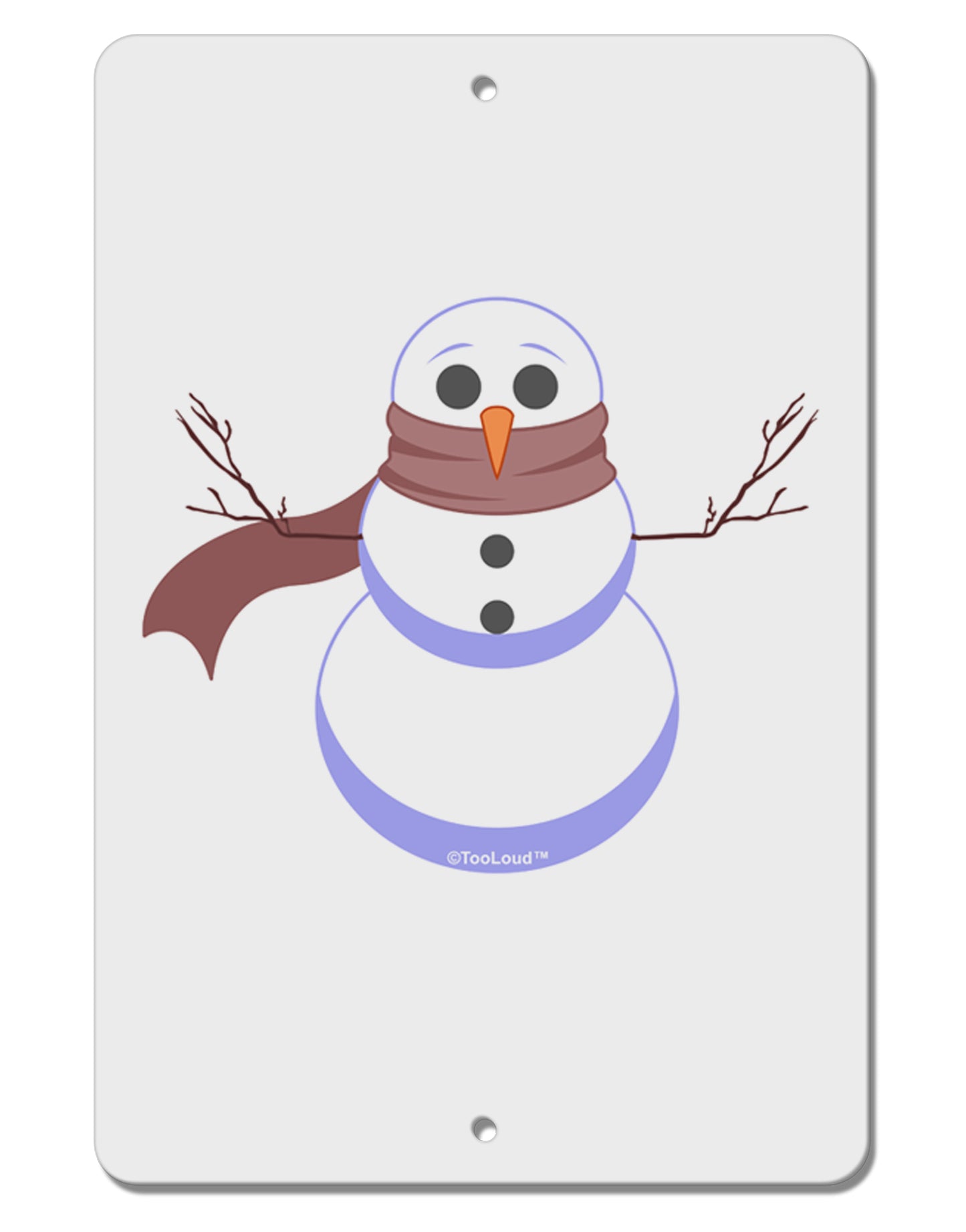 Snowman with Scarf Design Aluminum 8 x 12&#x22; Sign-TooLoud-White-Davson Sales
