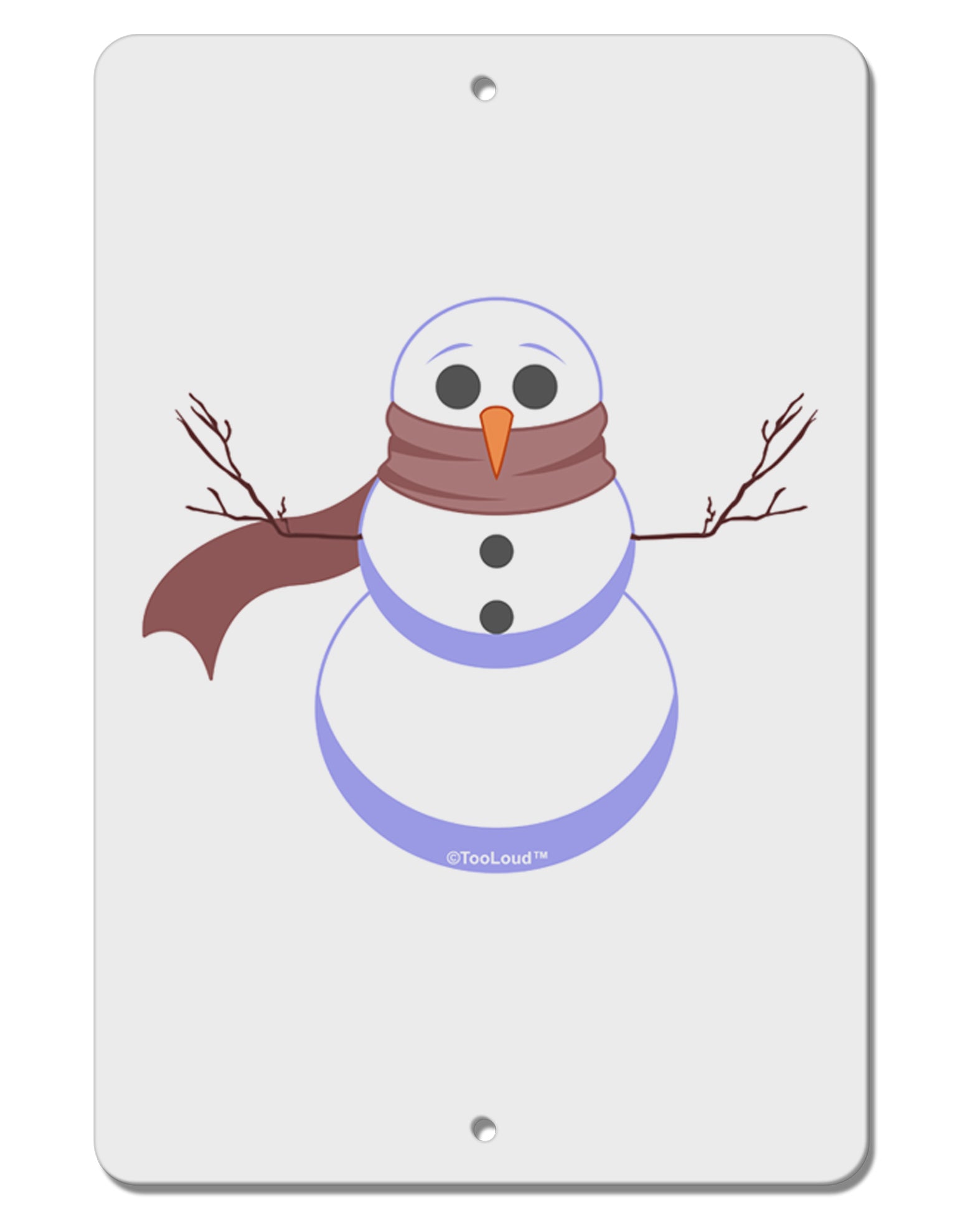 Snowman with Scarf Design Aluminum 8 x 12&#x22; Sign-TooLoud-White-Davson Sales